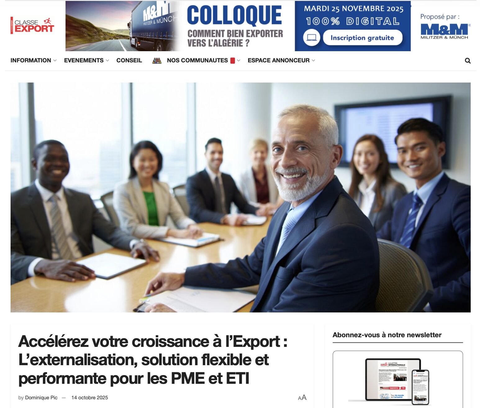 PRESSE – CLASSE EXPORT