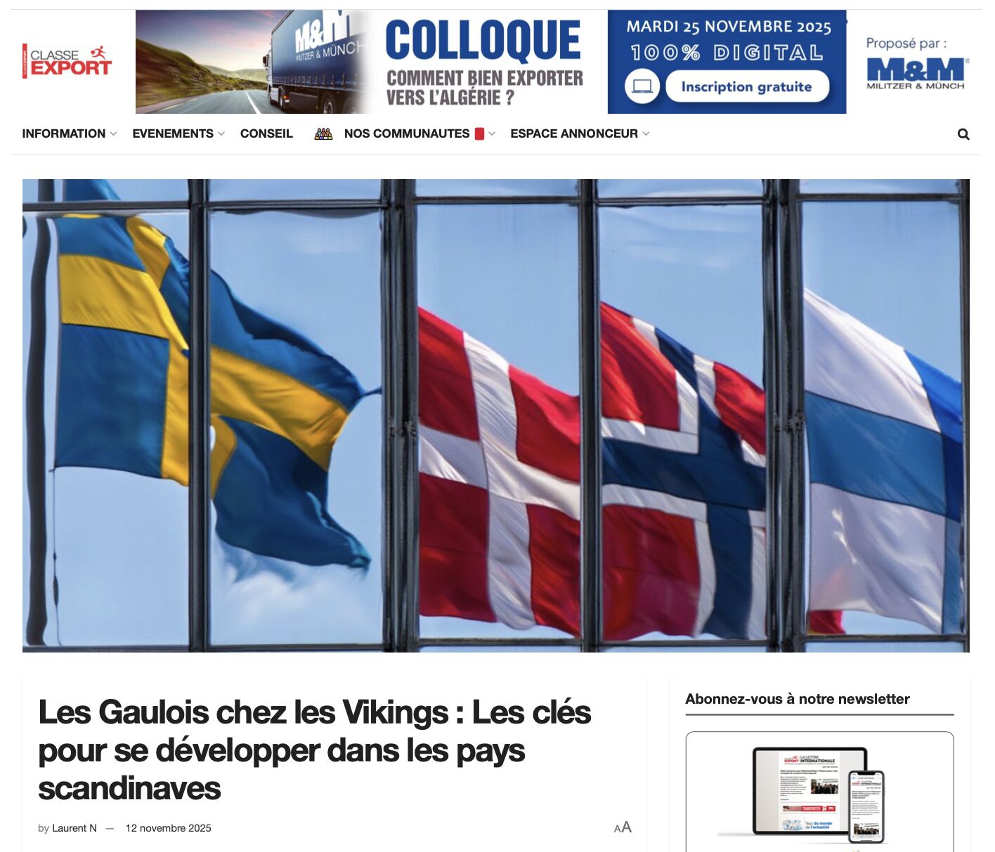 Article Classe Export - Stratexio