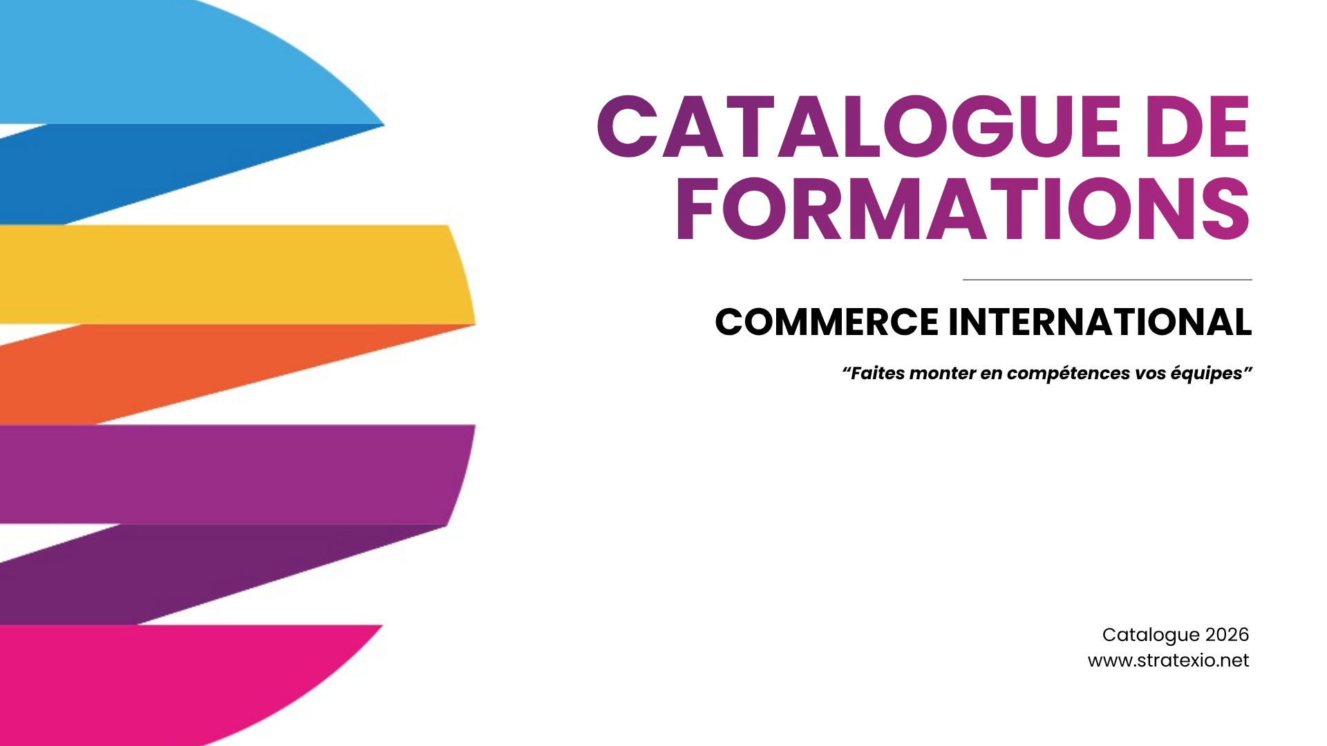 Catalogue de formations commerce international de Stratexio