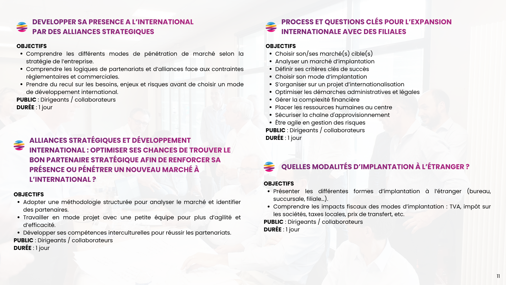 Catalogue de formations commerce international de Stratexio