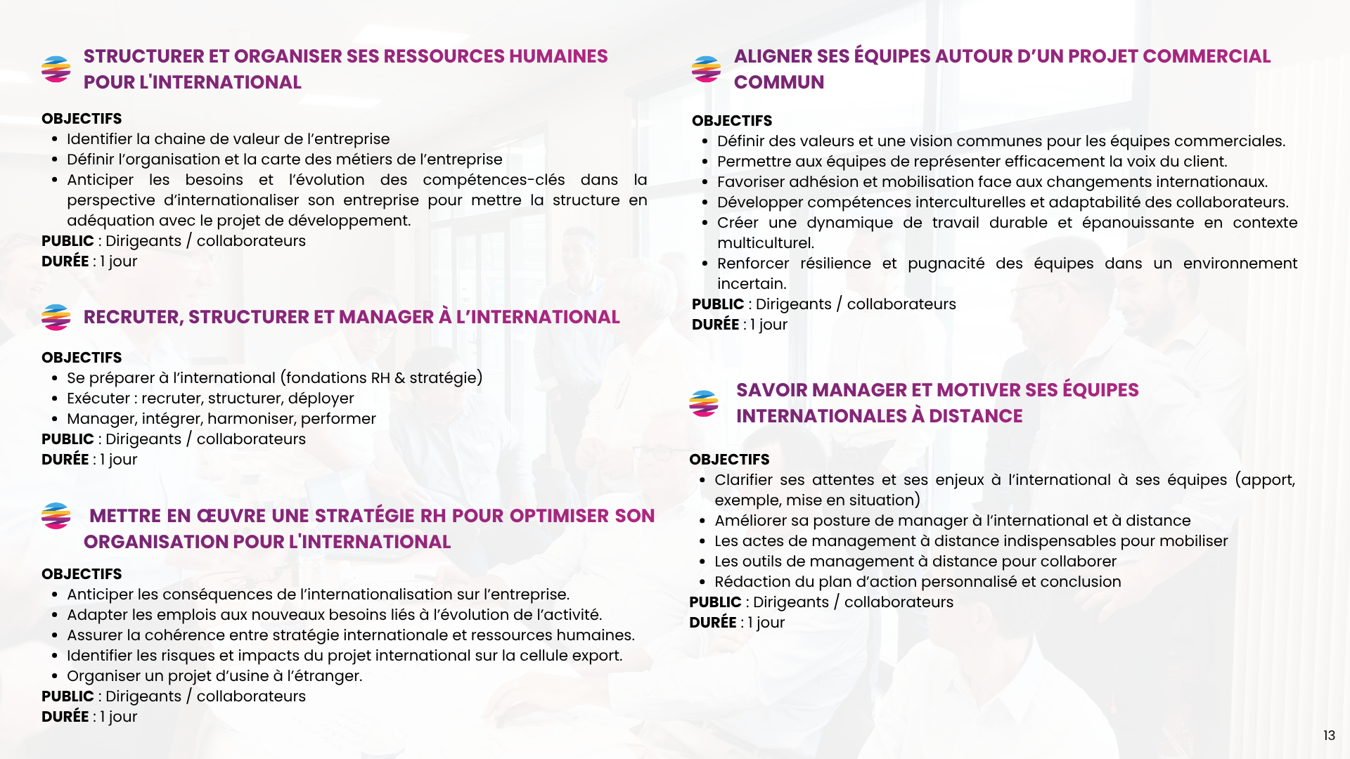 Catalogue de formations commerce international de Stratexio