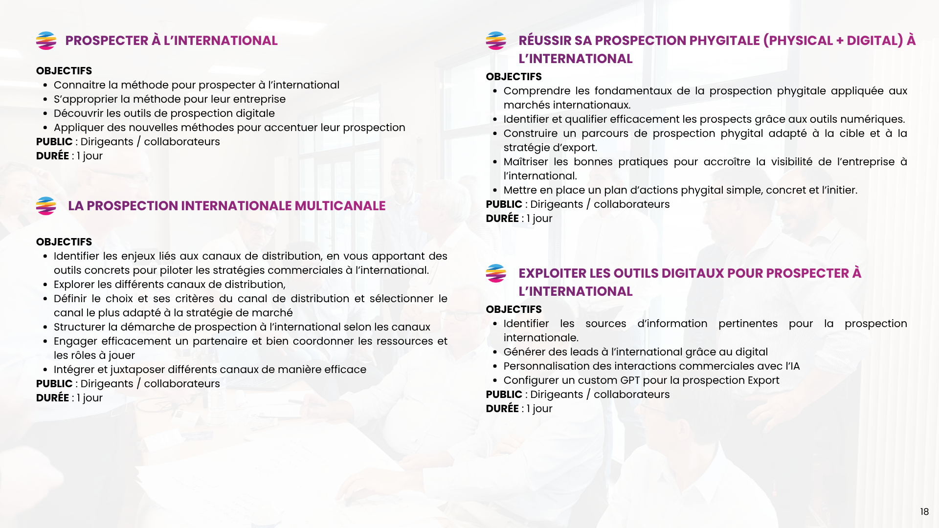 Catalogue de formations commerce international de Stratexio