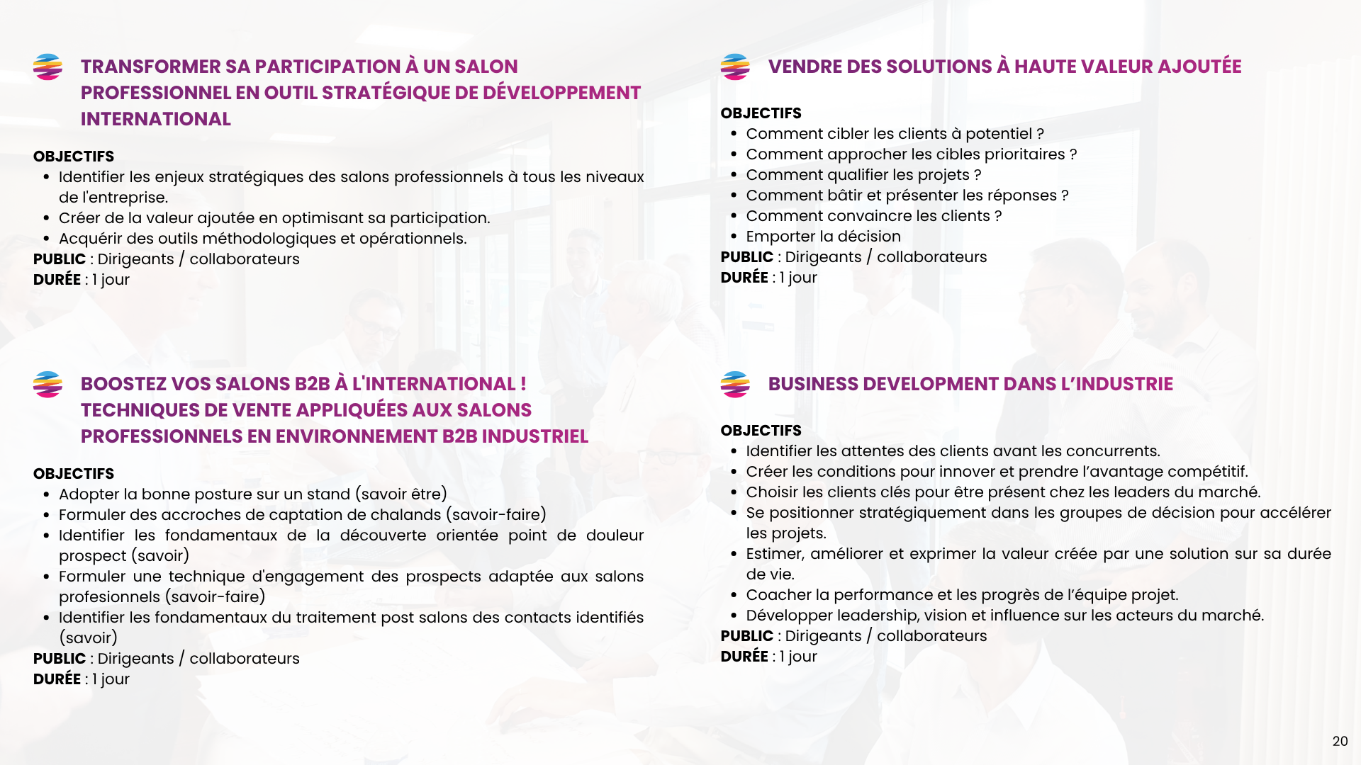 Catalogue de formations commerce international de Stratexio