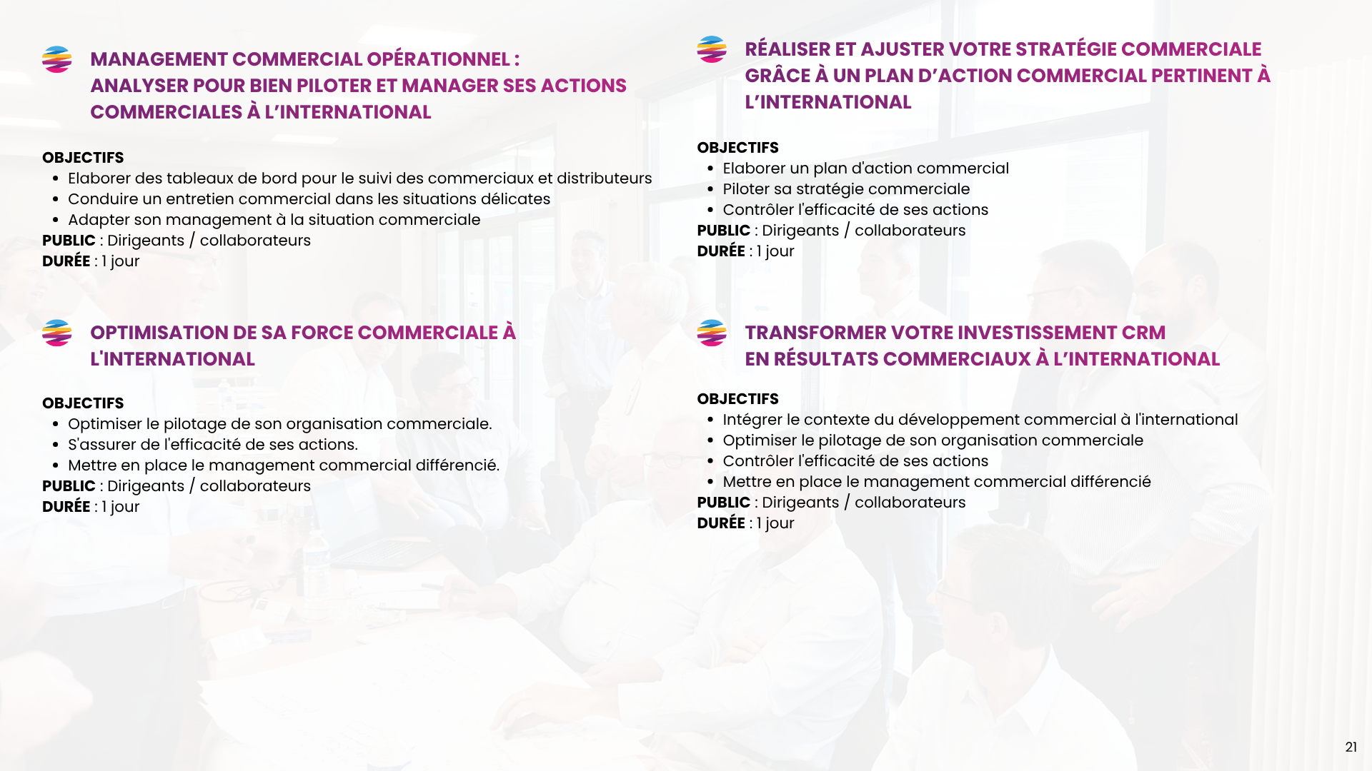 Catalogue de formations commerce international de Stratexio