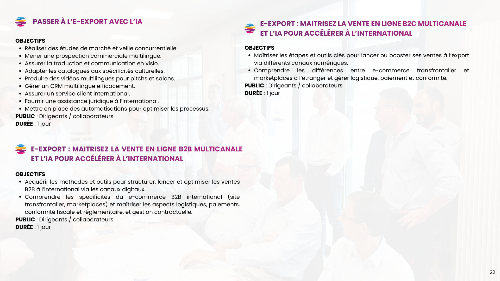 Catalogue de formations commerce international de Stratexio