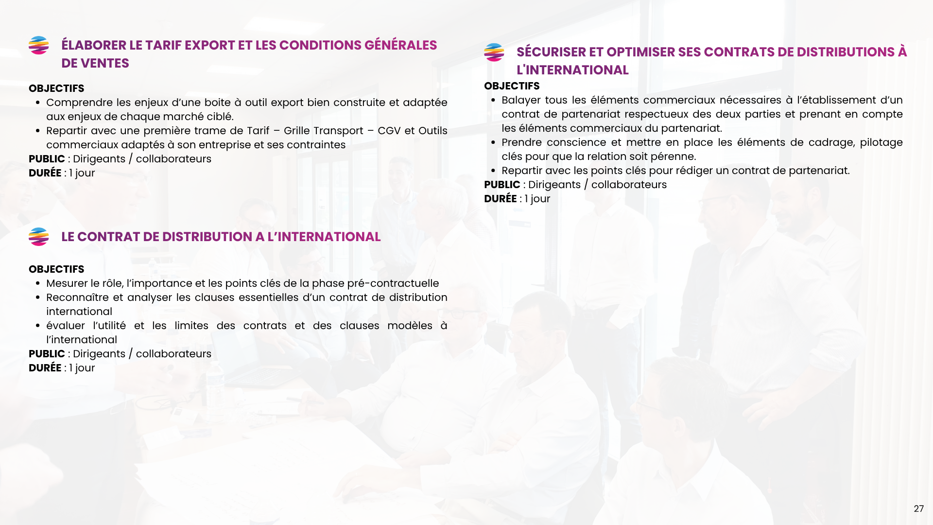 Catalogue de formations commerce international de Stratexio