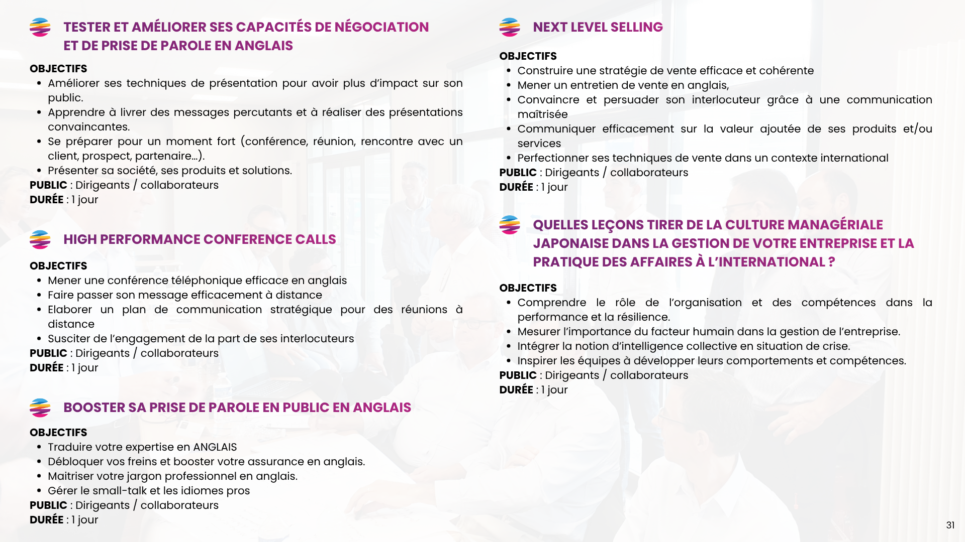 Catalogue de formations commerce international de Stratexio