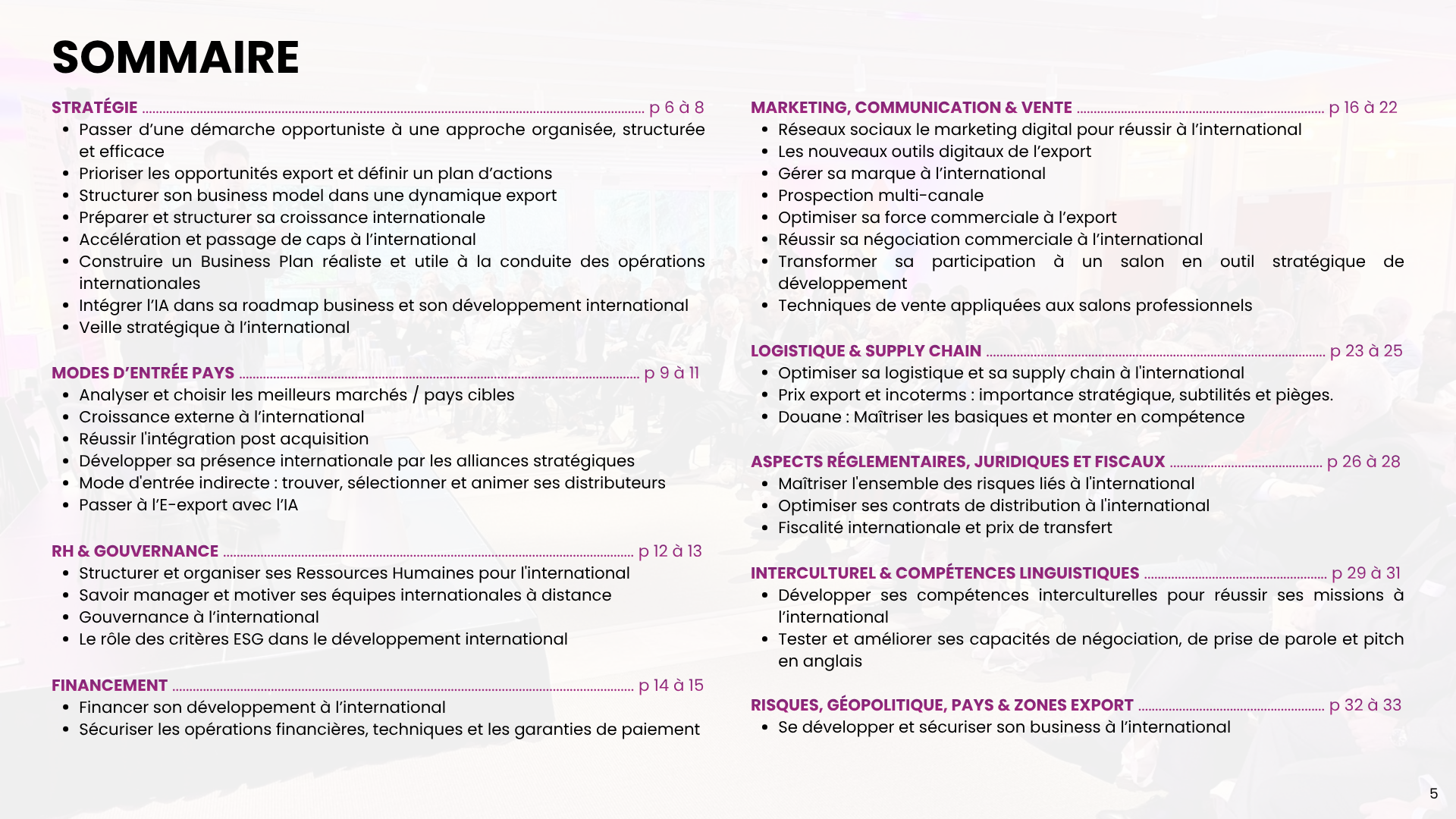 Catalogue de formations commerce international de Stratexio