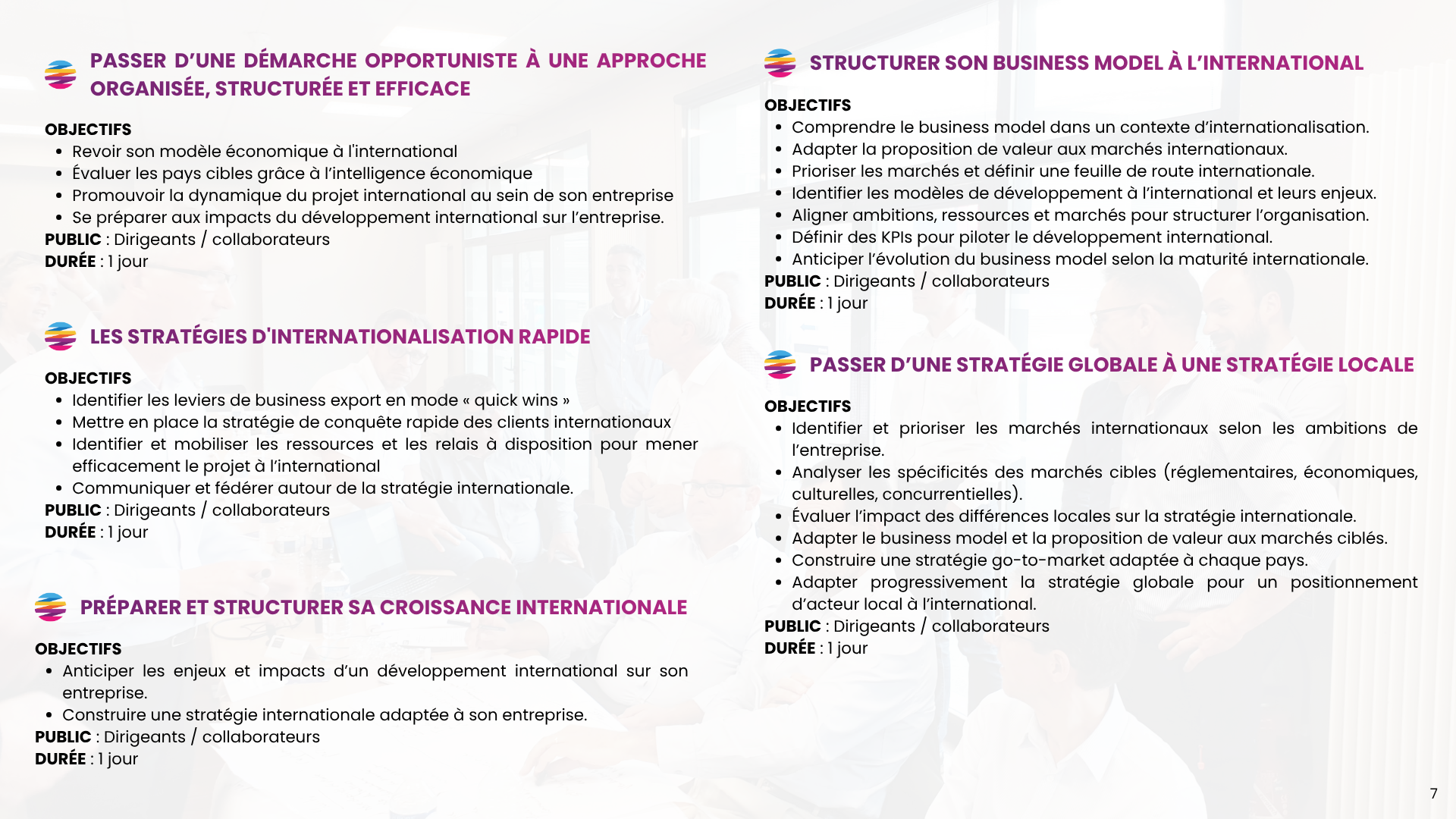 Catalogue de formations commerce international de Stratexio