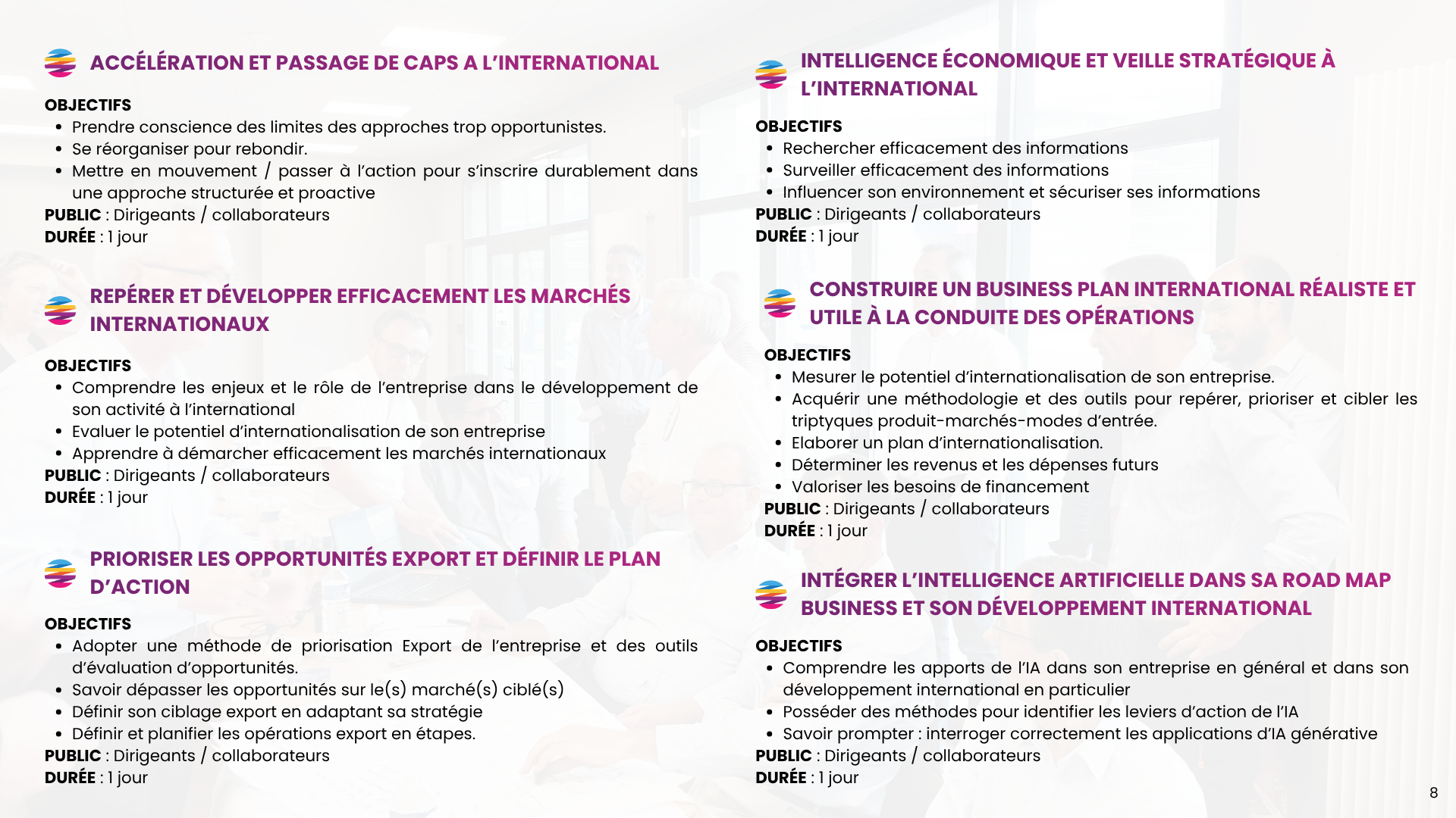 Catalogue de formations commerce international de Stratexio
